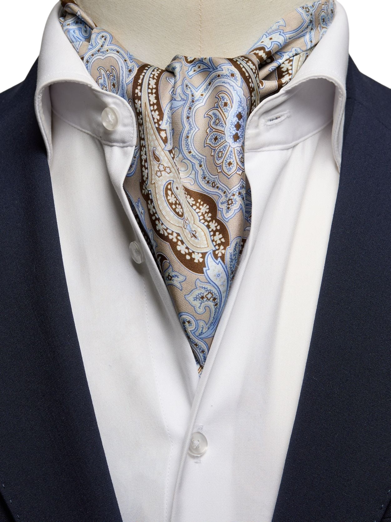 1900 Gentleman Ascot Tie Bleu