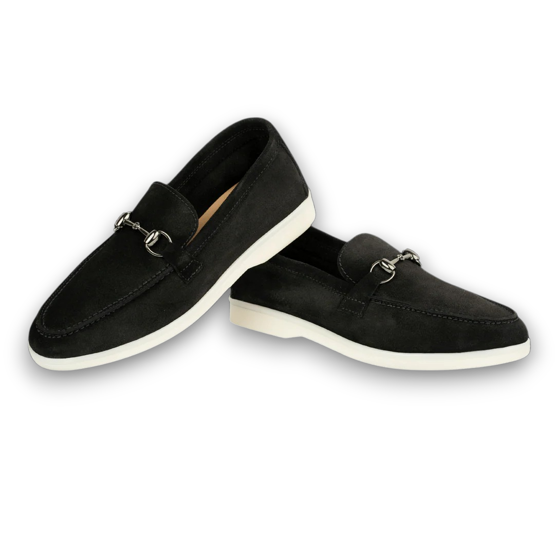 1900- Classic Suede Horsebit Loafers – Black