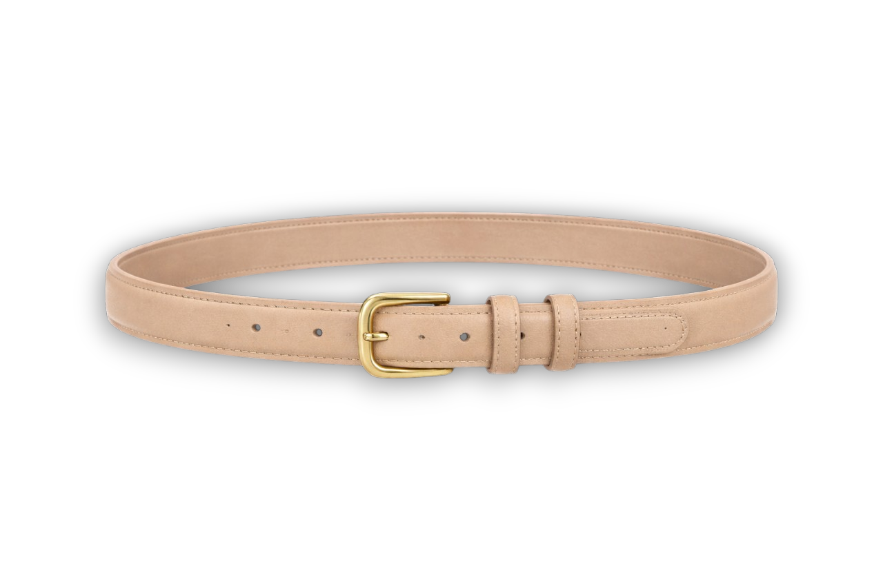 1900-Refined Leather Belt – Beige