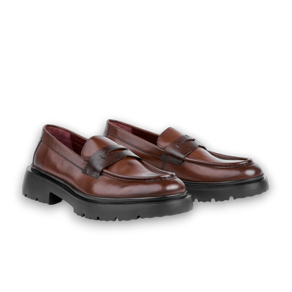 1900-Classic Gentleman Chunky Penny Loafer Brown