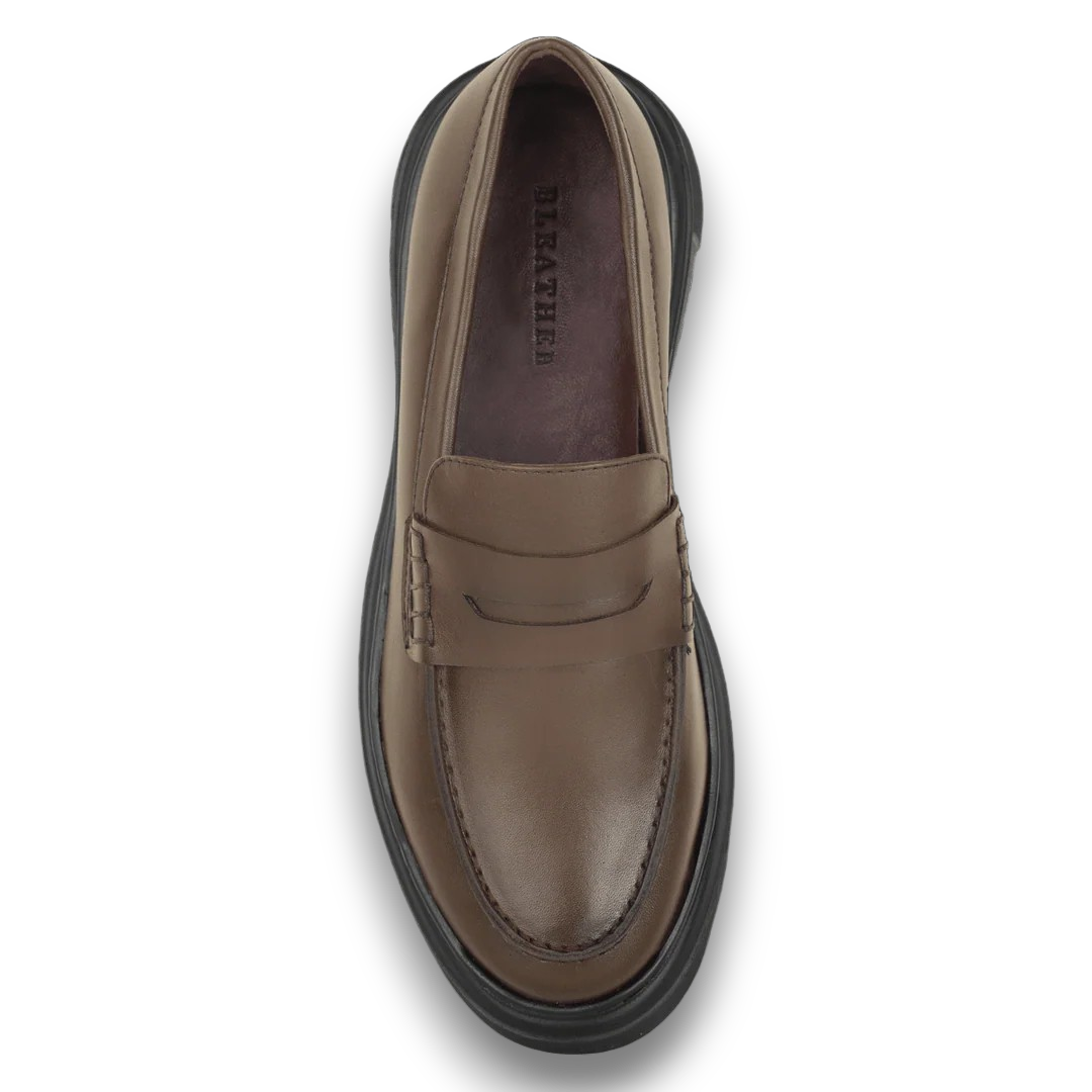 1900-Classic Penny Loafers Platform-Brown