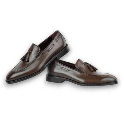 1900-Classic Gentleman Tassel Loafers Brown