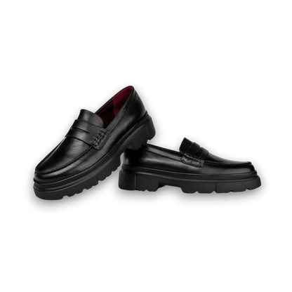 1900-Classic Penny Loafers Platform-Black