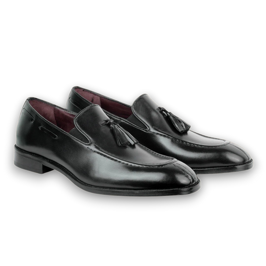 1900-Classic Gentleman Tassel Loafers Black