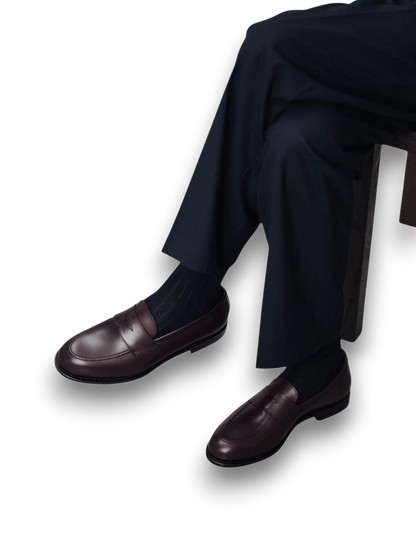 1900-Classic Gentleman Penny Loafers Brown