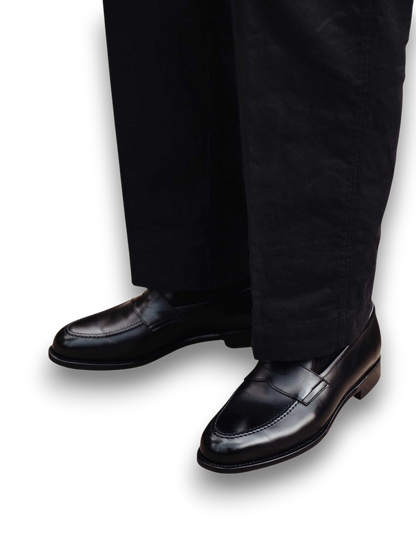 1900-Classic Gentleman Penny Loafers Black