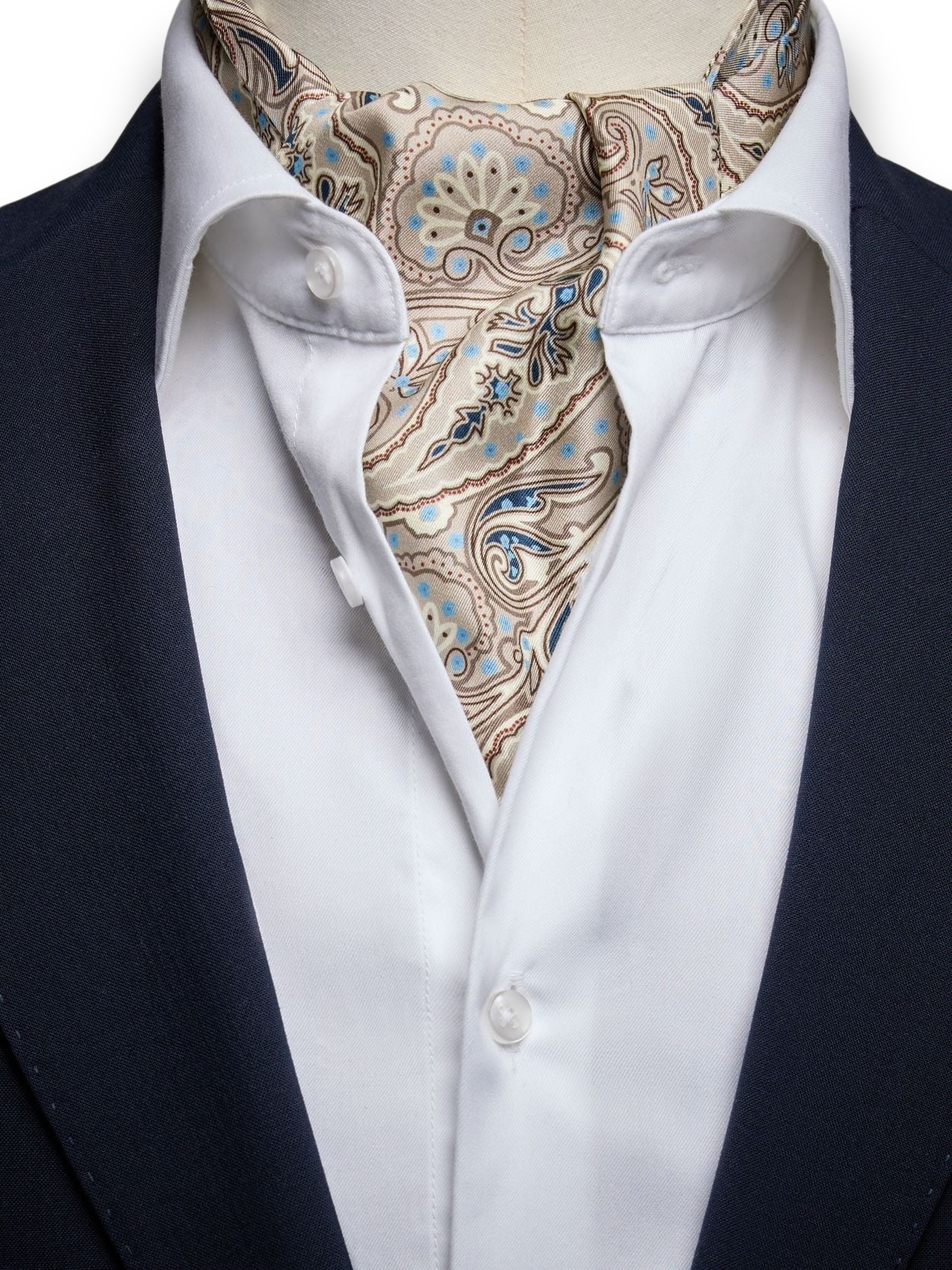 1900 Gentleman Ascot Tie Beige