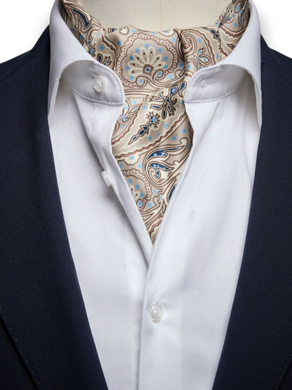 1900 Gentleman Ascot Tie Beige