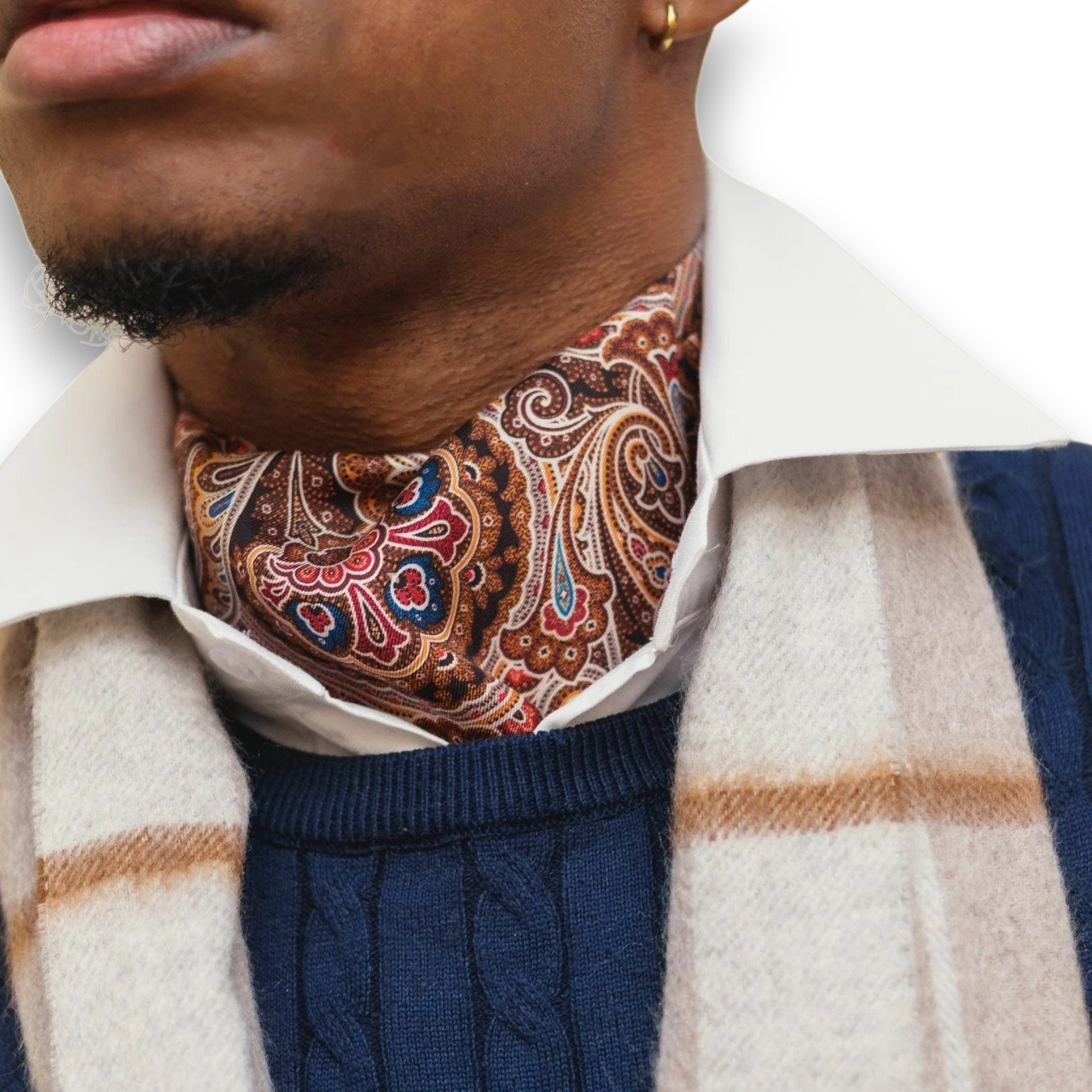 1900 Gentleman Ascot Tie Brown
