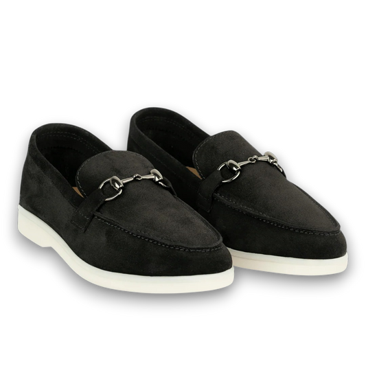 1900- Classic Suede Horsebit Loafers – Black