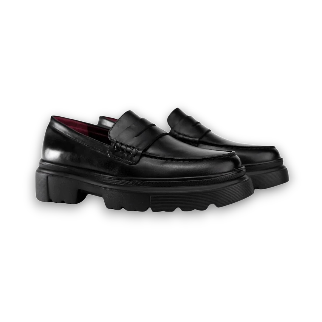 1900-Classic Penny Loafers Platform-Black