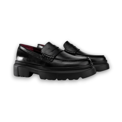 1900-Classic Penny Loafers Platform-Black